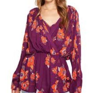Free People Tuscan dreams plum mini dress/tunic